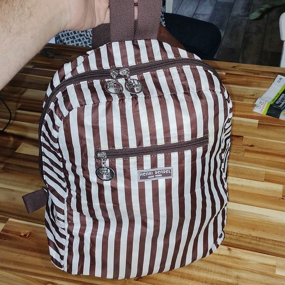 Henry Bendel collapsible compact backpack.